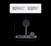 Max 3-In-1 Magnetic Wireless Charger 30W