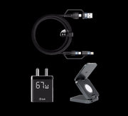 Foldaway 3-in-1 Wireless Charger, 3-port 67W GaN Charger & 4-in-1 Universal Charging Cable - Combo