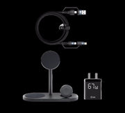 3-in-1 Wireless Charger, 3-port 67W GaN Charger & 4-in-1 Universal Charging Cable - Combo