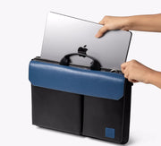 Black-Blue Urban Tech Brief Bag - Large