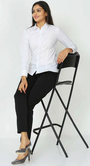 Van Heusen Women's work wear Formal Shirt CVC White (Wrinkle Free)