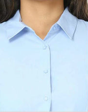 Van Heusen Women's work wear Formal Shirt CVC Blue (Wrinkle Free)