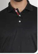 Swiss Military Polo Neck Jacquard Collar Dry Fit T-Shirt Black.2