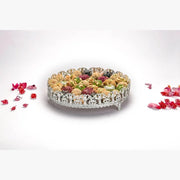 Beautiful Border Round Silver Tray, Size- Small