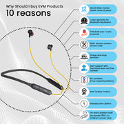 Black & Yellow EnSport Bluetooth Neckband EVM-NB-027.2