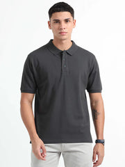 Caslay Organic Cotton Carbon Grey Polo T-shirt.2