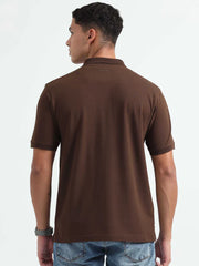 Caslay Organic Cotton Polo T-shirt Chocolate.1