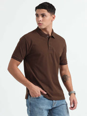 Caslay Organic Cotton Polo T-shirt Chocolate.3