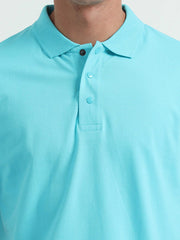 Caslay Organic Cotton Polo T-shirt Curacao Blue .3
