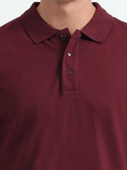 Caslay Organic Cotton Polo T-shirt Maroon.3