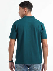 Caslay Organic Cotton Polo T-shirt Petrol Blue.1