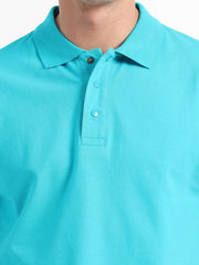 Caslay Organic Cotton Polo T-shirt Teal.2