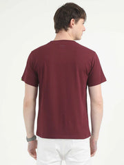 Caslay Organic Crew Neck T-shirt Maroon.3
