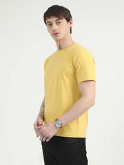 Caslay Organic Crew Neck T-shirt Mustard.1