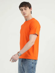 Caslay Organic Crew Neck T-shirt Orange.1