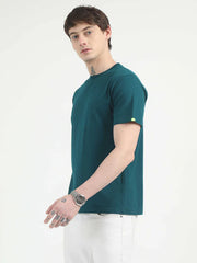 Caslay Organic Crew Neck T-shirt Petrol.1