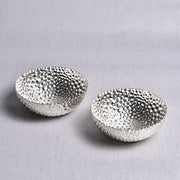 Dot Hammered Round Silver Bowl- Set of 2
