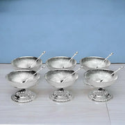 Fluted Design Ice Cream Silver Plated Bowl Set of 6