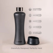 Glasafe SYP Borosilicate Glass Bottle with Silicone Base 550ml (Noir)