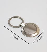 Round Shape Metal Keychain (Black/Silver) GC H506