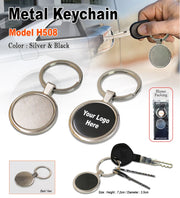 Metal Round Keychain (Black/Silver) GC H508