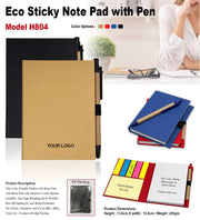 Eco Note Pad-Sticky Pad With Ball Pen GC H804
