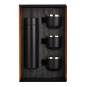 Honor Matte Black Temperature Bottle With 3 Steel Cups Gift Set EK37303