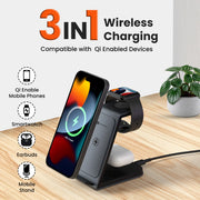 Freedom Trio 15w Fast Charging 3-in-1 Wireless Charging Stand