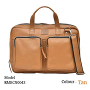 Leather Office Laptop Messenger Bag 0043 Tan