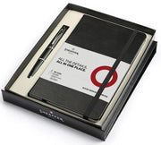 Matte Black S100 9317 Ballpoint Pen with Chrome Trim and Medium Notebook