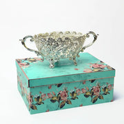 Oval Cutwork Flower Design Silver Plated Bowl, Size- Big