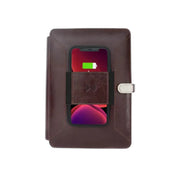 Pennline Superbook Organizer With Wireless Charging + 8000mAh Power bank And 16GB Flash Drive Coffee Brown