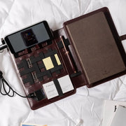Pennline Superbook Organizer With Wireless Charging And 16GB Flash Drive Coffee Brown