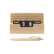 Personalised Beige Card Holder with Calendar and Pen Stand