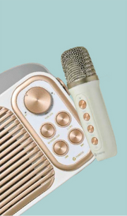 RETRO MINI Bluetooth Speaker with Karaoke Mic