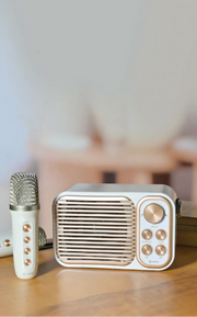 RETRO MINI Bluetooth Speaker with Karaoke Mic