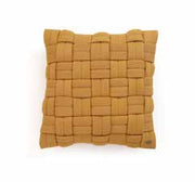 Pluchi Basket Knit Cushion Cover Mustard