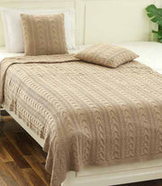 Pluchi Classical Cable Knitted Blanket & Cushion Gift Sets TCCCLSI013