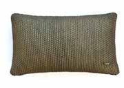 Pluchi Cushion Cover Moss Knit with Foil Print 30 cm X 50 cm Stone & Dull Gold