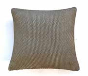 Pluchi Cushion Cover Moss Knit with Foil Print Stone & Dull Gold