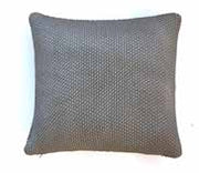 Pluchi Cushion Cover Moss Knit with Foil Print Stone & Silver