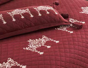 Pluchi Decor & Bedding Tiara BCEMB032 Maroon & Pale Pink