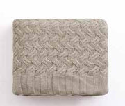 Pluchi Knitted Throws Criss Cross Throws Light Beige Melange