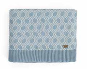 Pluchi Knitted Throws Geometric Throws Alice Blue & Natural