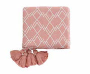Pluchi Knitted Throws Gianna Dusty Coral And Natural