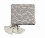 Pluchi Knitted Throws Gianna Dusty Stone And Natural