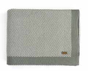 Pluchi Knitted Throws Herringbone Ryegrass & Natural