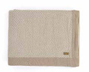 Pluchi Knitted Throws Herringbone  Stone & Natural  