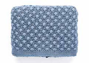Pluchi Knitted Throws Popcorn Knit Blue
