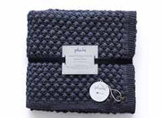 Pluchi Knitted Throws Popcorn Knit Dark Grey with Silver Metallic